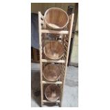 Woodland 1/2 Bushel Basket Wood Display Rack With