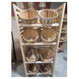 Woodland 1/2 Bushel Basket Wood Display Rack With