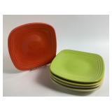 (5) Fiesta Square Dinner Plates Multicolor 9ï¿½ï¿½