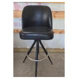 Black Swivel Bar Stool With Metal Base