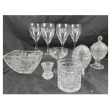 Cut Glass Drinkware, Bowls, Lidded Dishes