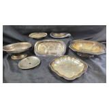 Plated Silver Bowls, Trays, Dishes