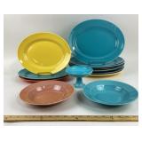 Multicolor Oval Platters, Compote