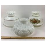 Milk Glass Lamp Shades with Floral Design
