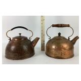 Revere Ware Copper Tea Kettles With Brass Handles