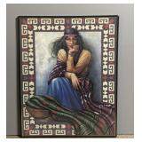 Framed artwork Native American Woman