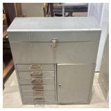 Metal Stroage cabinet, 6 drawers, door, top