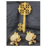 Gold-Tone Decorative MCM Hard Plastic Key & 2 HOMC