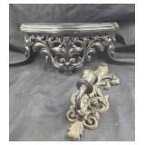 Decorative MCM Hollywood Regency Wall Shelf With B