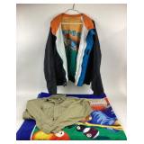 Camel Jacket, Towel, Shirt, Matches