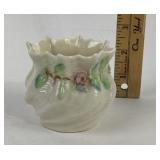 Belleek Porcelain Vase With Floral Motif