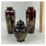 Japanese OMC, Imperial Kiku Ceramic Vases