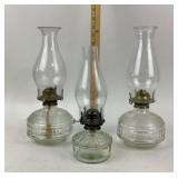 Glass Oil Lamps With Metal Burners