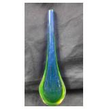 Murano Glass Blue Green Teardrop Sculpture