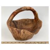Handcrafted Burlwood Basket