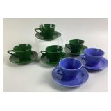 (6) Homer Laughlin Ceramic Teacups w/ Saucers