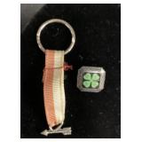(2) sterling pieces - enameled 4-H pin & Boy