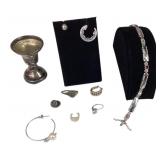 Scrap sterling - broken jewelry, single earrings,