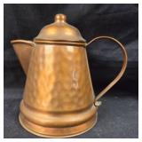 Solid Copper Hammered Teapot
