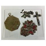 Antique Octagonal Locket, Loretta Lynn Brooch