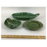 Green Portugal Cabbage Leaf Plates, Bowls
