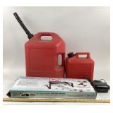 Gasoline Containers, Laptop Table, Clock Radio
