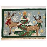 Reindeer Punch Needle Wool Rug