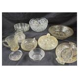 Pressed Glass Bowls, Serving Pieces, Pitcher