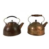 Revere Ware Copper Tea Kettles With Brass Handles