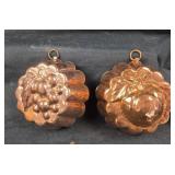 Copper Hanging Jelly Molds With Fruit Motifs