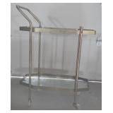 Rolling Tea Cart With Glass Shelves