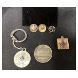 Masonic jewelry, medal, keychain, lapel pins