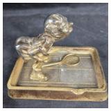 Cast Metal Tennis Player Ashtray