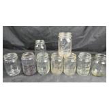 Atlas, Ball, Mason Clear And Purple Glass Jars