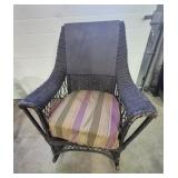 Wicker Rocking Chair With Seat Pad