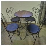 Wood & Wrought Iron Bistro Table 24 in. Across &