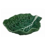 Green Leaf-Shaped Ceramic Bowl, Portugal
