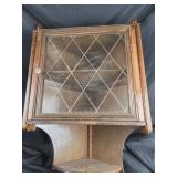 Wooden Wall-Mounted Corner Cabinet With Glass Door