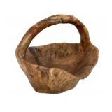 Handcrafted Burlwood Basket