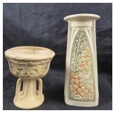 Weller Pottery Floral Pedestal Vase, Bud Vase