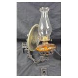 Amber Glass Wall-Mounted Oil Lamp