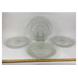 Pressed Glass Plates With Sunburst Design