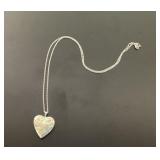 Sterling Silver Heart-Shaped Locket Necklace