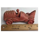 Cast Iron Red Race Car With Driver