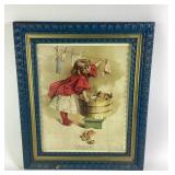 ï¿½A Busy Dayï¿½ Print in Blue Wooden Frame