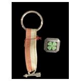 (2) sterling pieces - enameled 4-H pin & Boy