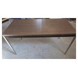 5 FT Rectangular Wood Veneer Table Metal Legs