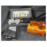 Avon Glass Decanter Miniatures, Tractor, Train & J