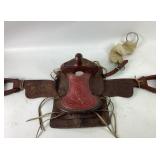 Tooled Leather Youth Saddle With Stirrups