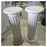 Plaster Columns (2) 11 in. Across & 29 in. H